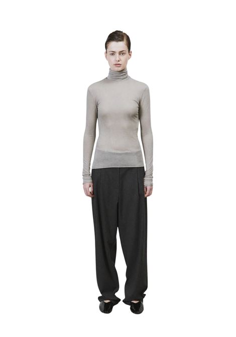 MAGLIA IN JERSEY A COLLO ALTO CHOCO alysi | 165408-A5023CHOCO