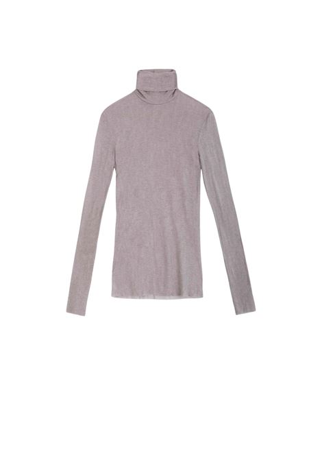 MAGLIA IN JERSEY A COLLO ALTO CHOCO alysi | 165408-A5023CHOCO