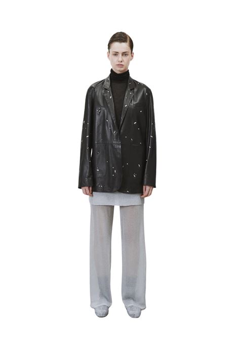 BLAZER IN PELLE CON APPLICAZIONI alysi | 265802-A5003NERO