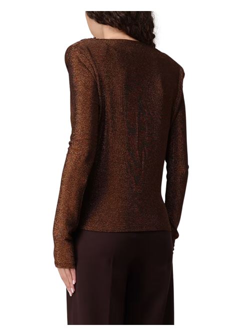 maglia lurex con gronda e spalline hanita | H.M3089.4446BRONZO