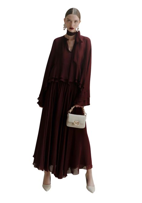 Gonna lunga in georgette - BORDEAUX Marella | BRADO006