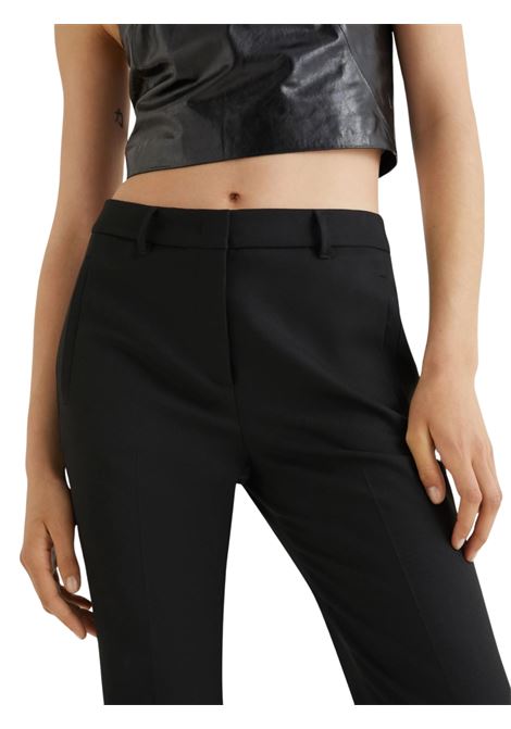 pantalone flare con cintura a fiore - nero Marella | FOSCA005