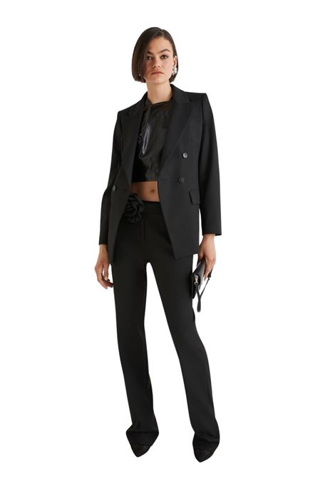 pantalone flare con cintura a fiore - nero Marella | FOSCA005