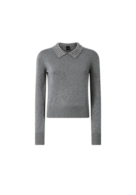 Maglia con colletto e strass Pinko | 105530-A2S4I23