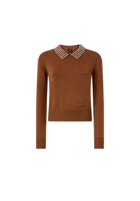Maglia con colletto e strass Pinko | 105530-A2S4L99