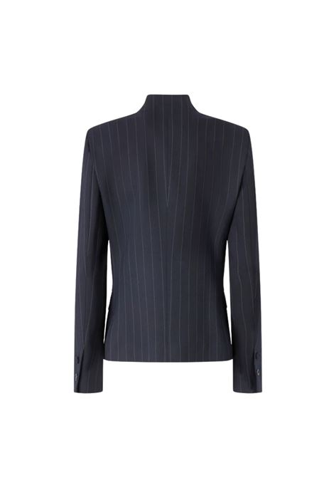 Blazer sfiancato in lana gessata BLU BIANCO Pinko | 105626-A2QYEZ1