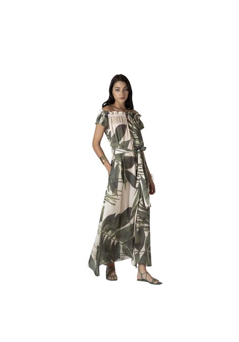 Abito lungo con scollo a barca hanita | H.V3541.4263VERDE